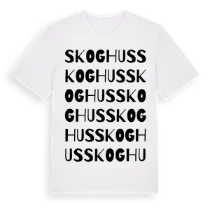 Skoghus ordlek t-shirt – ekologisk bomull t-shirt från Pinshirt