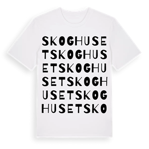 Skoghuset ordlek t-shirt – ekologisk bomull t-shirt från Pinshirt