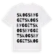 White t-shirt med Skogsbygget ordlek t-shirt