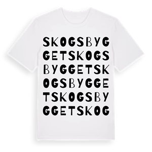 Skogsbygget ordlek t-shirt – ekologisk bomull t-shirt från Pinshirt