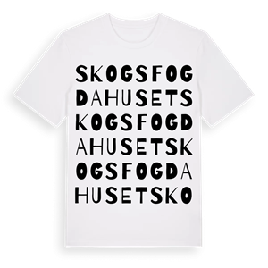 Skogsfogdahuset ordlek t-shirt – ekologisk bomull t-shirt från Pinshirt