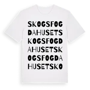 Skogsfogdahuset ordlek t-shirt – ekologisk bomull t-shirt från Pinshirt