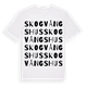White t-shirt med Skogvångshus ordlek t-shirt