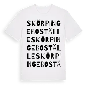 Skörpinge Boställe ordlek t-shirt – ekologisk bomull t-shirt från Pinshirt