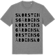 Mid Heather Gray t-shirt med Skorstensgården ordlek t-shirt