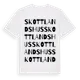 White t-shirt med Skottlandshus ordlek t-shirt