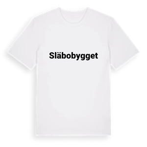 Släbobygget fetstil t-shirt – ekologisk bomull t-shirt från Pinshirt