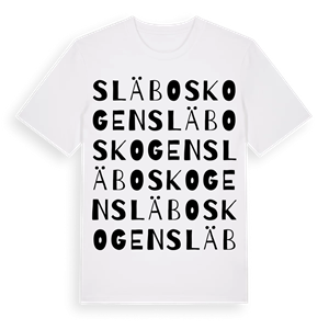 Släboskogen ordlek t-shirt – ekologisk bomull t-shirt från Pinshirt