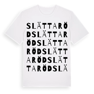 Slättaröd ordlek t-shirt – ekologisk bomull t-shirt från Pinshirt