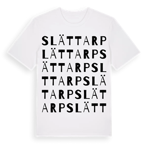 Slättarp ordlek t-shirt – ekologisk bomull t-shirt från Pinshirt