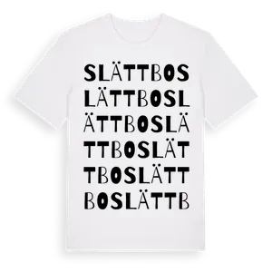 Slättbo ordlek t-shirt – ekologisk bomull t-shirt från Pinshirt