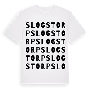 Slogstorp ordlek t-shirt – ekologisk bomull t-shirt från Pinshirt