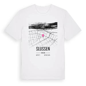 Slussen karta t-shirt – ekologisk bomull t-shirt från Pinshirt