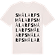 Vintage White t-shirt med Smålarp ordlek t-shirt