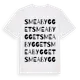 White t-shirt med Smeabygget ordlek t-shirt