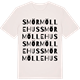 Vintage White t-shirt med Smörmöllehus ordlek t-shirt