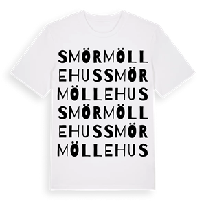 Smörmöllehus ordlek t-shirt – ekologisk bomull t-shirt från Pinshirt