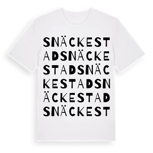 Snäckestad ordlek t-shirt – ekologisk bomull t-shirt från Pinshirt