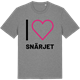 Mid Heather Gray t-shirt med Jag älskar Snärjet t-shirt stort tryck