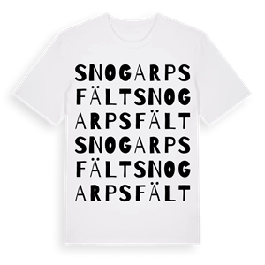 Snogarpsfält ordlek t-shirt – ekologisk bomull t-shirt från Pinshirt