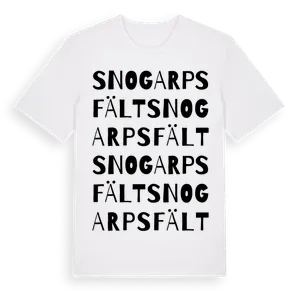 Snogarpsfält ordlek t-shirt – ekologisk bomull t-shirt från Pinshirt