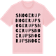 Pink Cotton t-shirt med Snogerup ordlek t-shirt