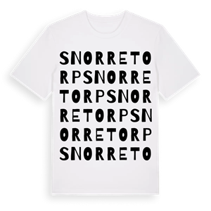Snorretorp ordlek t-shirt – ekologisk bomull t-shirt från Pinshirt