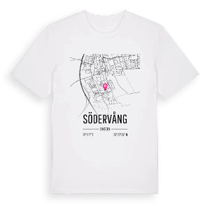 Södervång karta t-shirt – ekologisk bomull t-shirt från Pinshirt