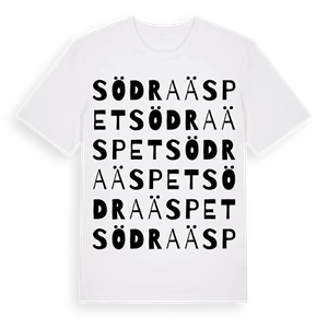 Södra Äspet ordlek t-shirt – ekologisk bomull t-shirt från Pinshirt