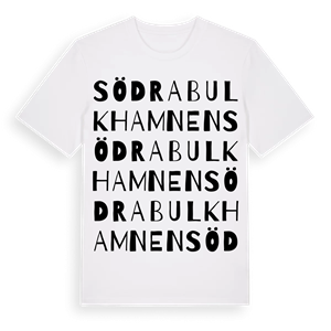 Södra Bulkhamnen ordlek t-shirt – ekologisk bomull t-shirt från Pinshirt