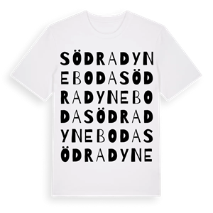 Södra Dyneboda ordlek t-shirt – ekologisk bomull t-shirt från Pinshirt