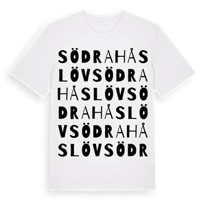 Södra Håslöv ordlek t-shirt – ekologisk bomull t-shirt från Pinshirt