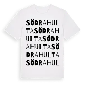 Södra Hulta ordlek t-shirt – ekologisk bomull t-shirt från Pinshirt