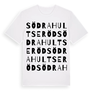 Södra Hultseröd ordlek t-shirt – ekologisk bomull t-shirt från Pinshirt