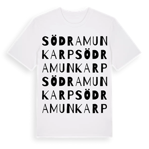 Södra Munkarp ordlek t-shirt – ekologisk bomull t-shirt från Pinshirt