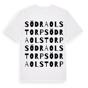 Södra Olstorp ordlek t-shirt – ekologisk bomull t-shirt från Pinshirt