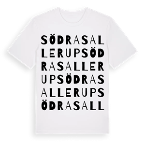 Södra Sallerup ordlek t-shirt – ekologisk bomull t-shirt från Pinshirt