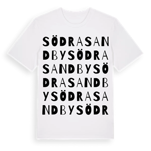 Södra Sandby ordlek t-shirt – ekologisk bomull t-shirt från Pinshirt