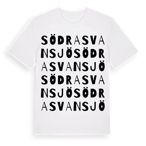 Södra Svansjö ordlek t-shirt – ekologisk bomull t-shirt från Pinshirt