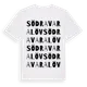 White t-shirt med Södra Varalöv ordlek t-shirt