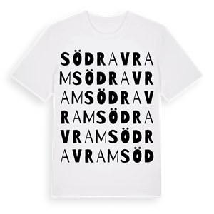 Södra Vram ordlek t-shirt – ekologisk bomull t-shirt från Pinshirt