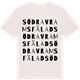 Vintage White t-shirt med Södra Vrams fälad ordlek t-shirt