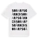 White t-shirt med Sonarpsgården ordlek t-shirt