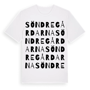 Söndregårdarna ordlek t-shirt – ekologisk bomull t-shirt från Pinshirt