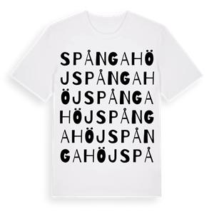 Spångahöj ordlek t-shirt – ekologisk bomull t-shirt från Pinshirt