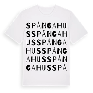Spångahus ordlek t-shirt – ekologisk bomull t-shirt från Pinshirt