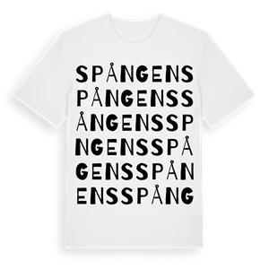 Spångens ordlek t-shirt – ekologisk bomull t-shirt från Pinshirt