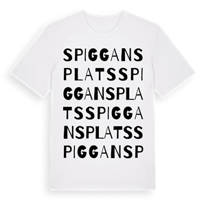 Spiggans plats ordlek t-shirt – ekologisk bomull t-shirt från Pinshirt
