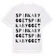 White t-shirt med Spinkabygget ordlek t-shirt