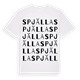 White t-shirt med Spjälla ordlek t-shirt